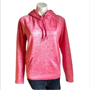 UNDER ARMOUR Hoodie Sweatshirt X Storm Heather Pink Pullover Small
